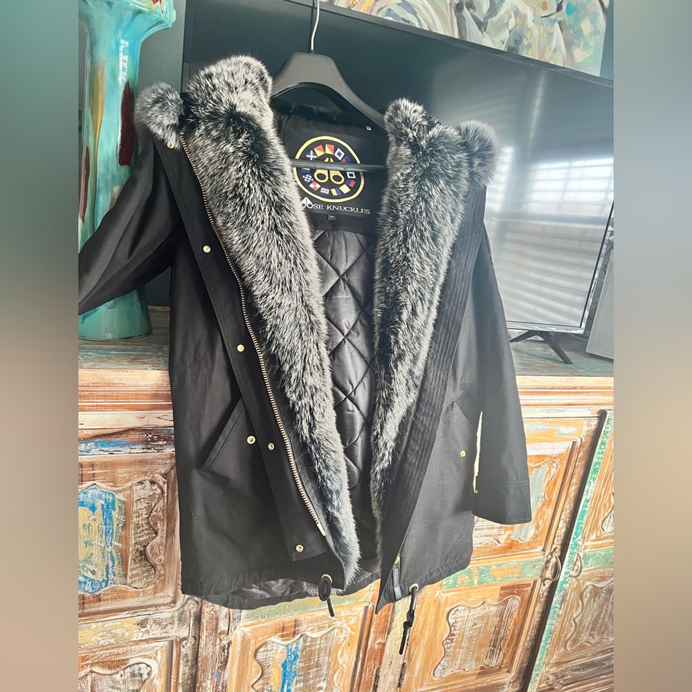 Moose knuckles, real fur hood and trim